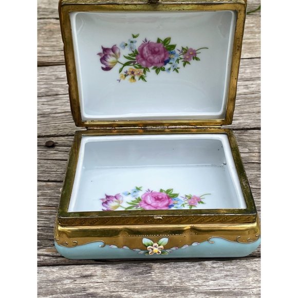 Vintage Lenwile Ardalt Porcelain Glass Jewel Vanity Set Box Match safe Trays - Picture 3 of 16